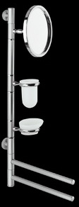 MS448 Стойка подвесная с увеличительным зеркалом, стаканом, мыльницей и 2 держателями для полотенец bagno&associati Complementi