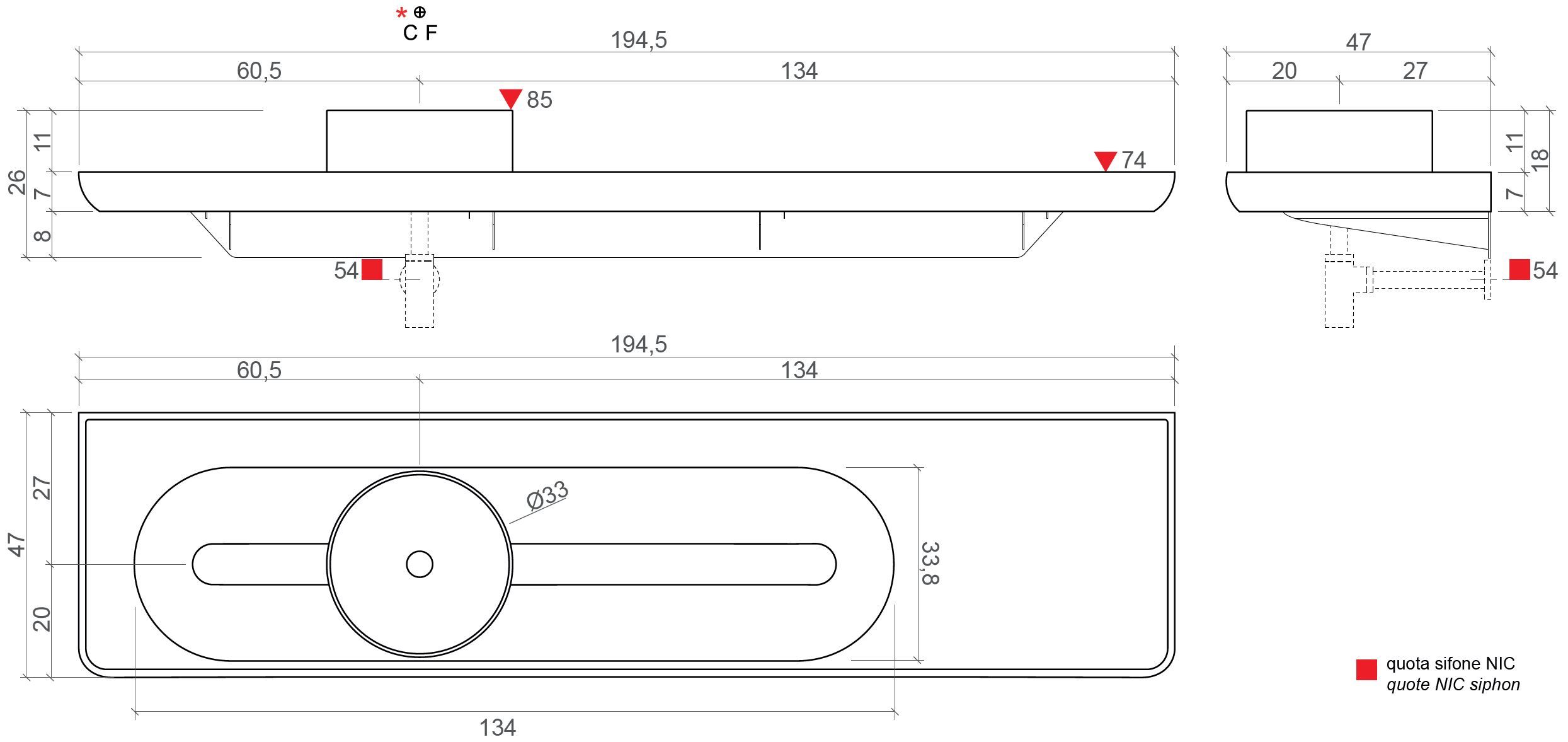 Керамическая подвесная круглая раковина с столешницей Nic Mediterraneo ARCH-00005780 - Вид №7