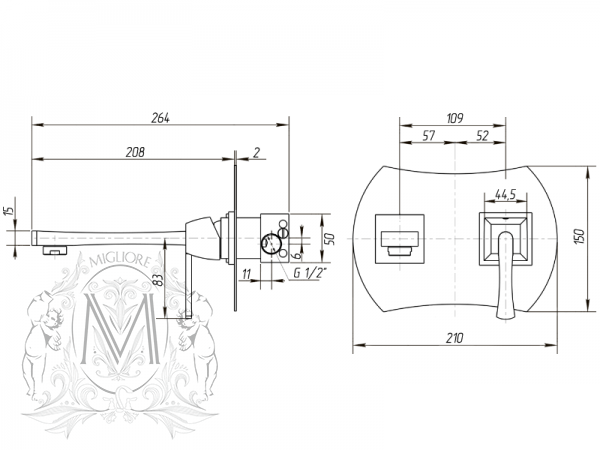 Смеситель MIGLIORE Opera ML.OPR-6046.CR для раковины, хром  - Вид №1