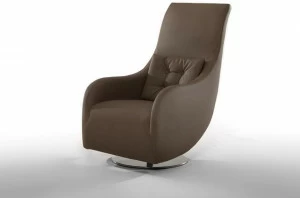 Tonin Casa Мягкое кожаное кресло с подлокотниками