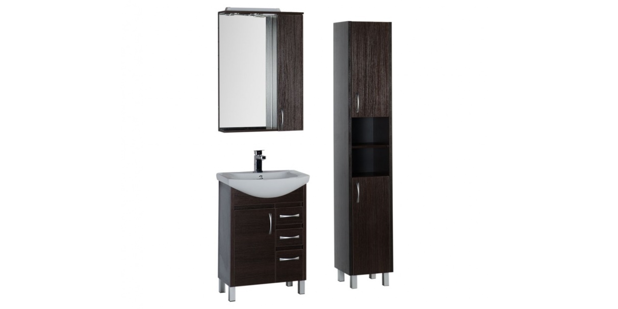 Комплект мебели Aquanet Донна 60 венге (1 дверца 3 ящика) 00168943 - Вид №3