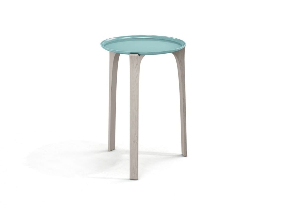 Круглый журнальный столик с дубовым основанием и алюминиевой столешницей ROCHE BOBOIS BOW ARCH-00144289 - Вид №1