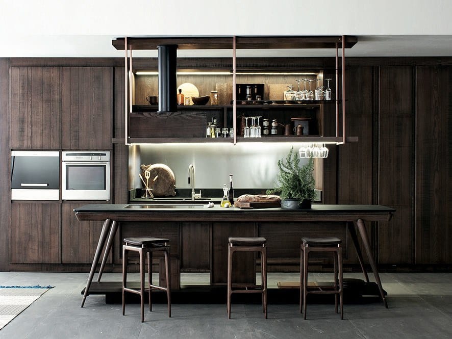 Деревянный кухонный мягкий стул с подставкой для ног Shake OTAKU ARCH-00083382 - Вид №1