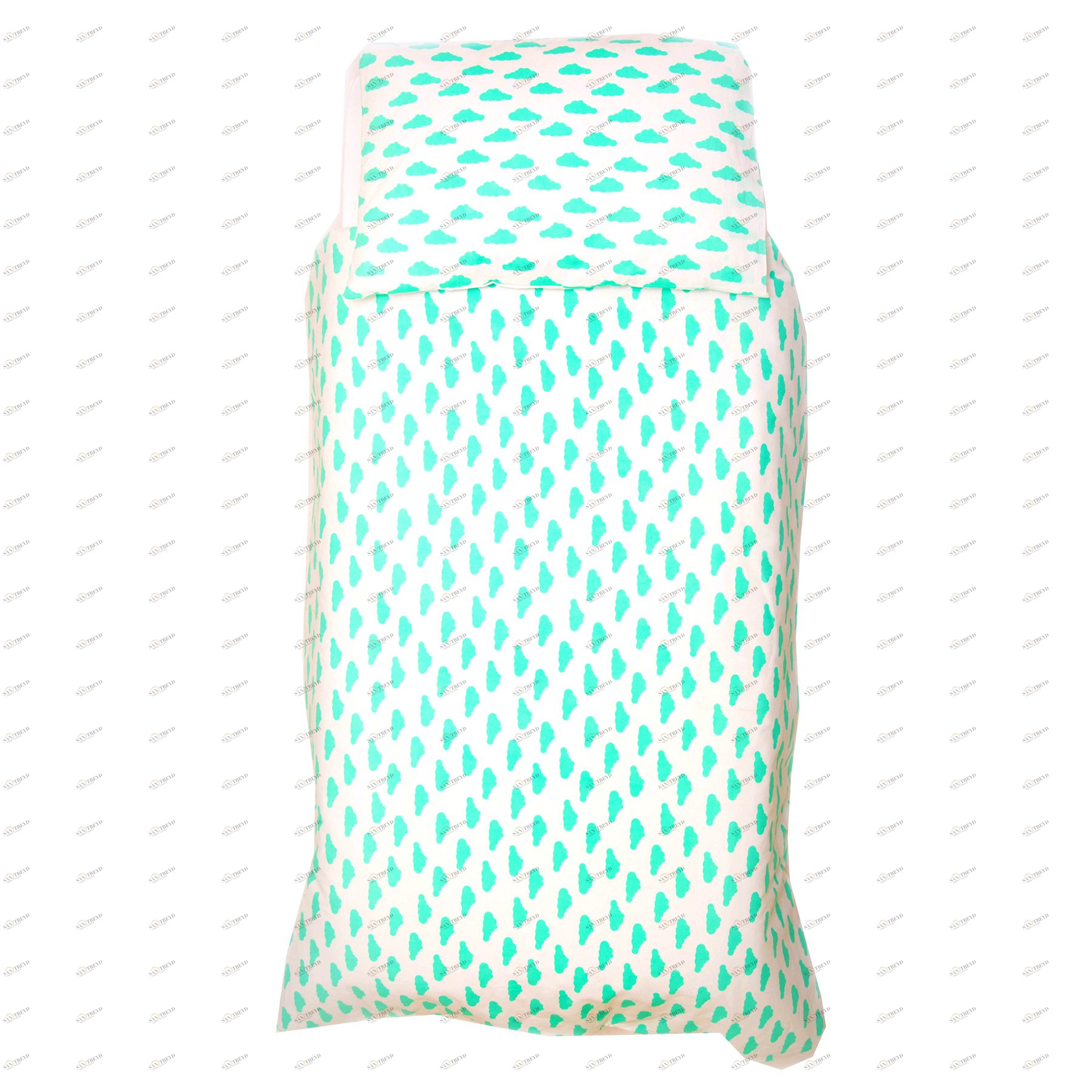 Детское постельное белье "Облака" мятное БЕЛЬМАРКО  327416 Голубой Santreyd 