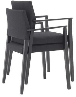 Andreu World Стул штабелируемый из дуба с подлокотниками Valeria So7522 - Вид №1