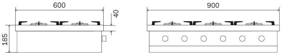 Ilve Газовая плита из нержавеющей стали Professional plus Hcp906d Santreyd  - Вид №1