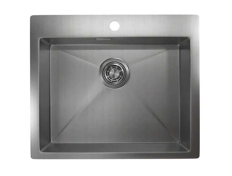 5951, СТАЛЬ САТИН, стальная кухонная мойка GRANULA 5951-ST312 - Вид №1