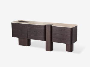 Мебель из дерева и мрамора