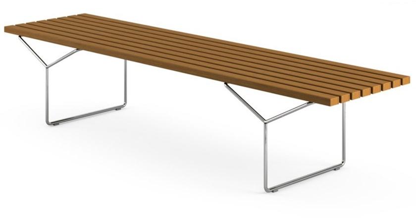 KNOLL Садовая скамейка из стали и тика Bertoia sun-id-1378257 - Вид №1