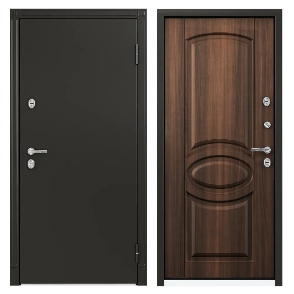 Дверь металлическая Термо С-2, 950 мм, левая, цвет лесной орех TOREX STLM-2175635