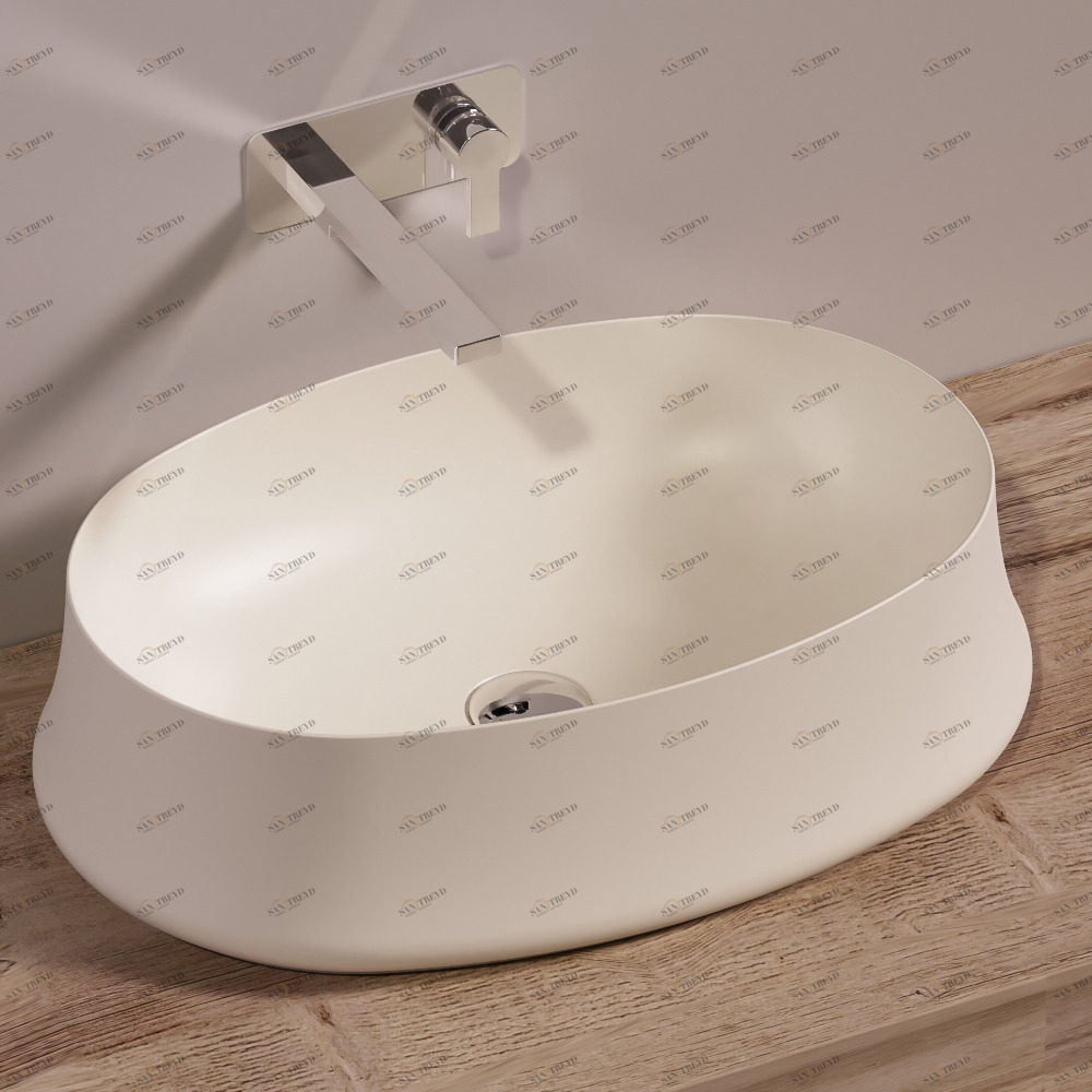 SH04SABBIAMATT Накладная раковина на столешницу  овальная Simas Sharp