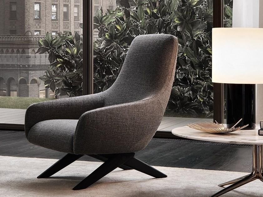 Poliform Кресло с обивкой из ткани с подлокотниками sun-id-1455541 - Вид №1