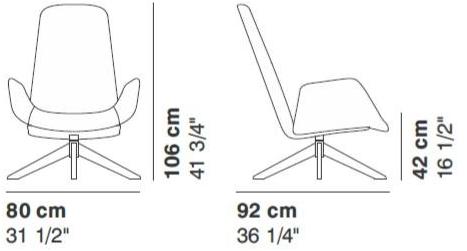La Cividina Кресло поворотное с подлокотниками Myplace 9053/9059 - Вид №2