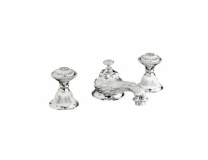 230401.A010.53 Раковина с тремя отверстиями и сливом click-clack Хром с черной патиной