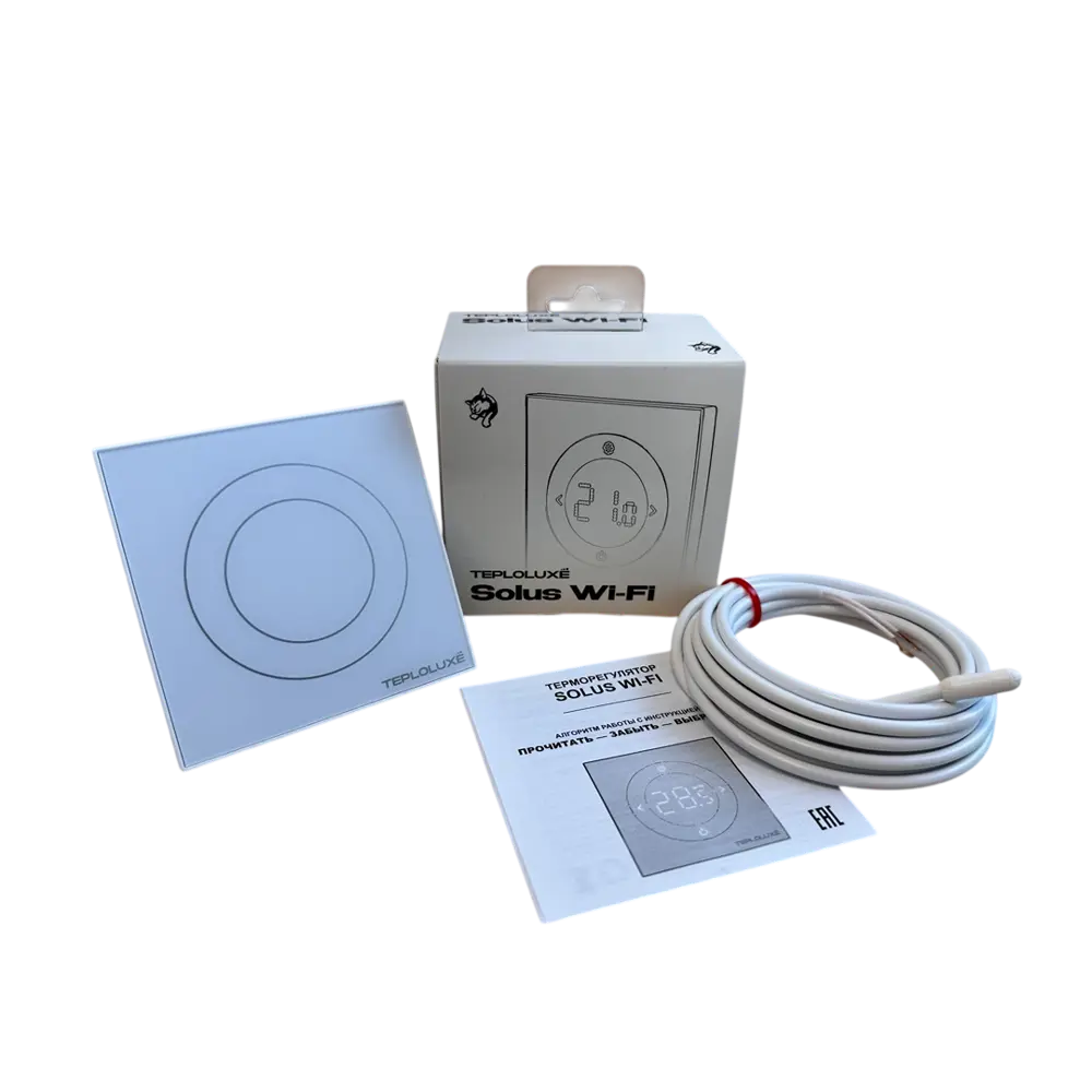 Терморегулятор для теплого пола Теплолюкс Solus сенсорный с Wi-Fi цвет белый STLM-2113805