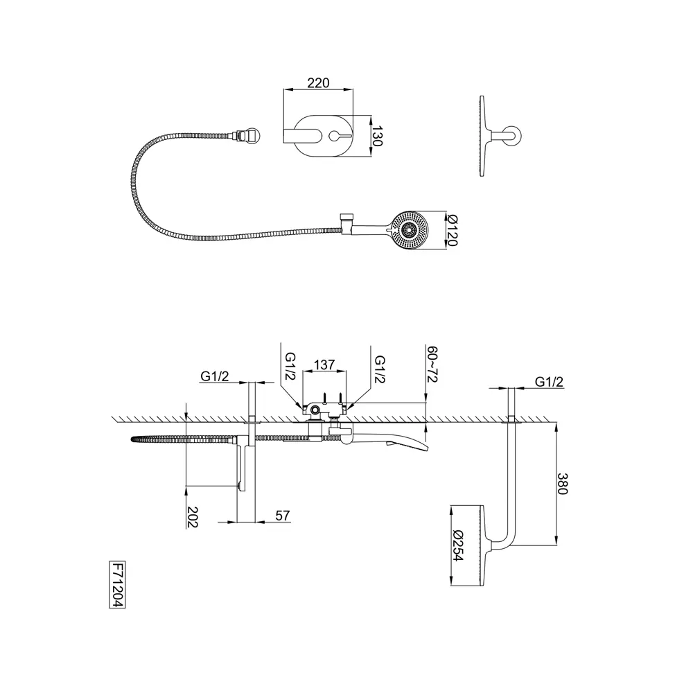Душевая система Frap Arne F71204-6 скрытого монтажа цвет черный матовый 89359064 STLM-2096042  - Вид №18