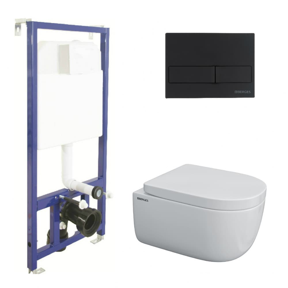 043232 Подвесной унитаз настенный Хромированный BERGES  Турция 