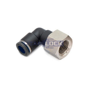 Фитинг цанговый угловой 6 мм, внутр. резьба 1/8", пластик, тип PLF, TLP-PLF6-01 TITAN LOCK