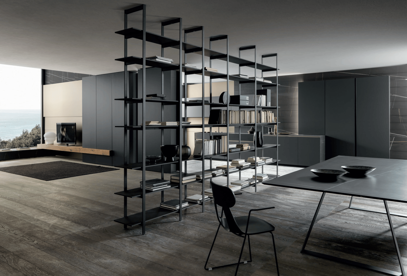 Линейная кухня из керамогранита без ручек MODULNOVA Skill ARCH-00039841 - Вид №7