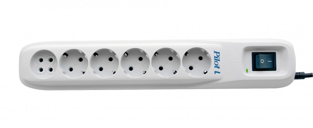 Pilot L-6 3M Surge protector , 6 outlets (5+1), white ZIS Santreyd  - Вид №1
