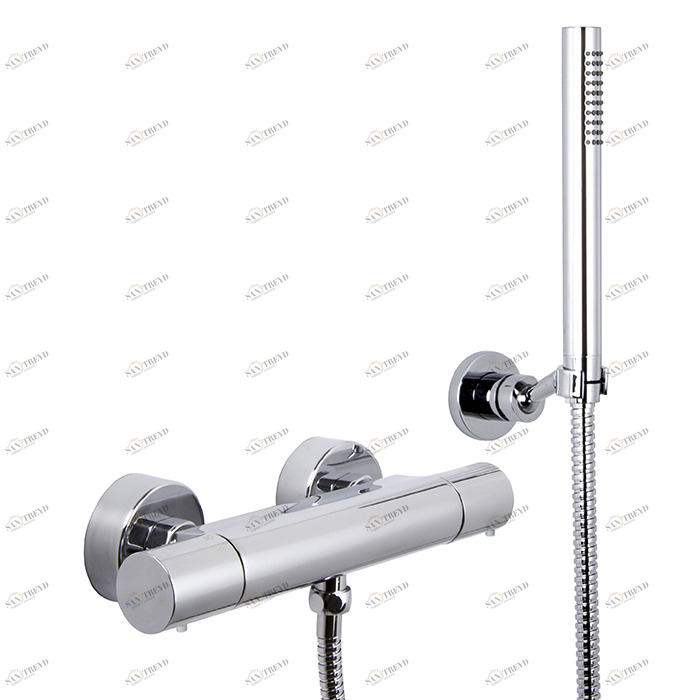 F4275 Термостатический смеситель внешнего монтажа с душевым комплектом С МЕТАЛЛИЧЕСКИЕ РУЧКИ FIMA CARLO FRATTINI Fimatherm 