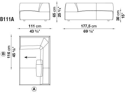 B&B Italia Модульный угловой диван из ткани Bend sun-id-1444225 - Вид №9