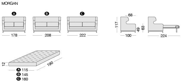 Milano Bedding Мягкий диван-кровать из ткани с высокой спинкой sun-id-1493161 - Вид №5
