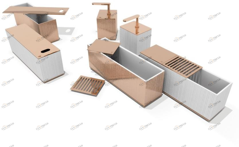 Visionnaire Аксессуары для ванной из атласной латуни Kobol sun-id-1437665