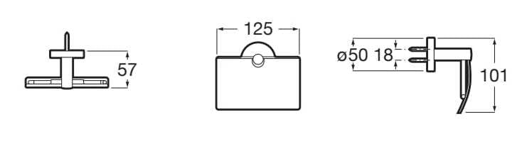 Металлический держатель рулона с крышкой Roca Compas ARCH-00083941 - Вид №3