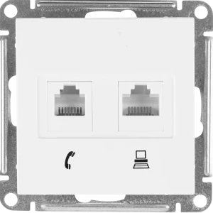 SYSTEME ELECTRIC W59 - Двойная розетка RJ11+RJ45 для телефона и интернета 18799130