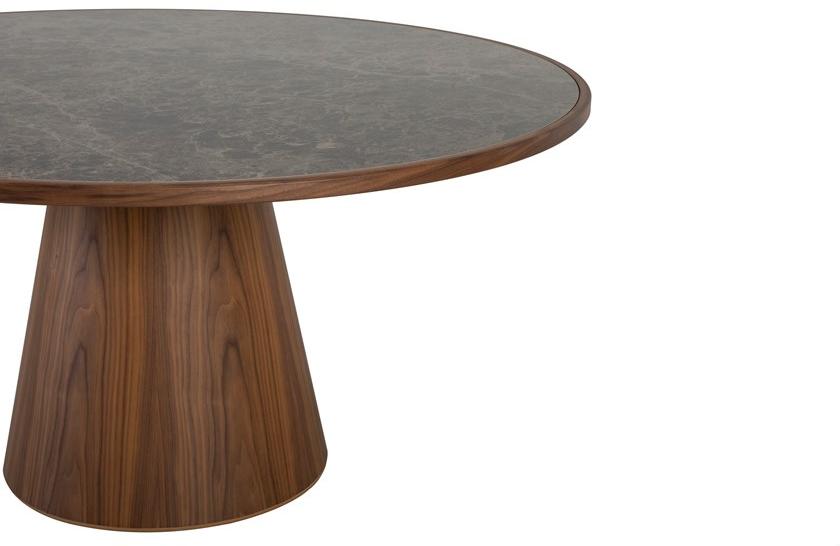 Tonin Casa Круглый стол из ореха и столешница из керамогранита sun-id-1415073 - Вид №5