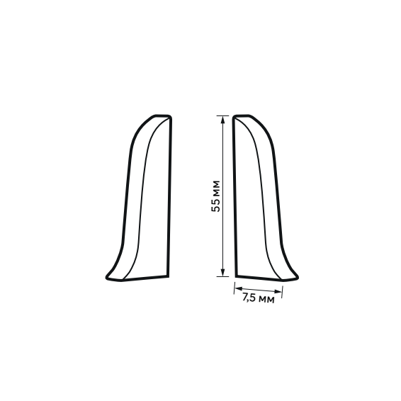 83411538 Заглушка левая и правая Соната 55 мм 2 шт. STLM-0041127 ARTENS  - Вид №4