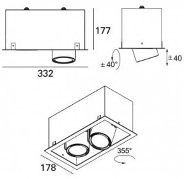 Несколько металлических светодиодных утопленных прожекторов Lucifero's SIGHT FRAME 2F ARCH-00058534 - Вид №2