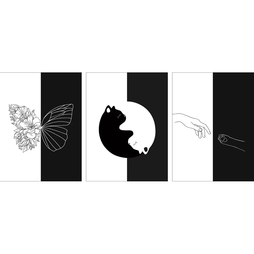 Постер Инь и ян 50x70 см 3 шт АРТ ДИЗАЙН STLM-2125239