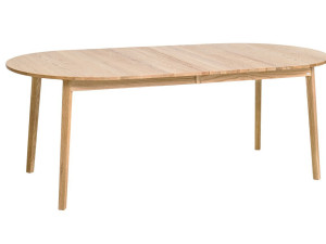 Овальный выдвижной стол из белого промасленного дуба