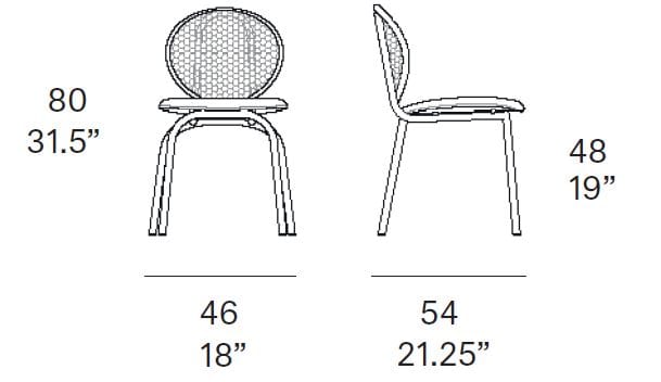 Стул из ротанга со встроенной подушкой и металлическим основанием EXPORMIM Loop ARCH-00134594 - Вид №3