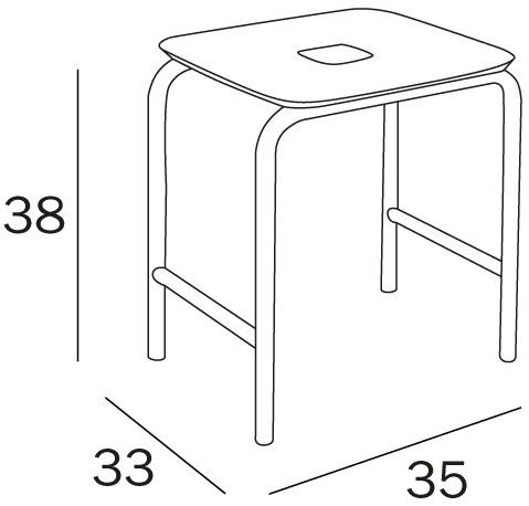 INDA® Табурет для ванной Abs Hotellerie Av375a - Вид №2