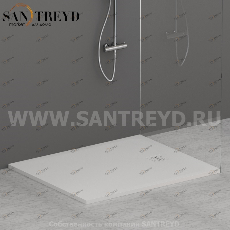 DR12100501 Душевой поддон 120х100 см цвет Белый бархат Globo DOCCIASMART Италия Ceramica Globo