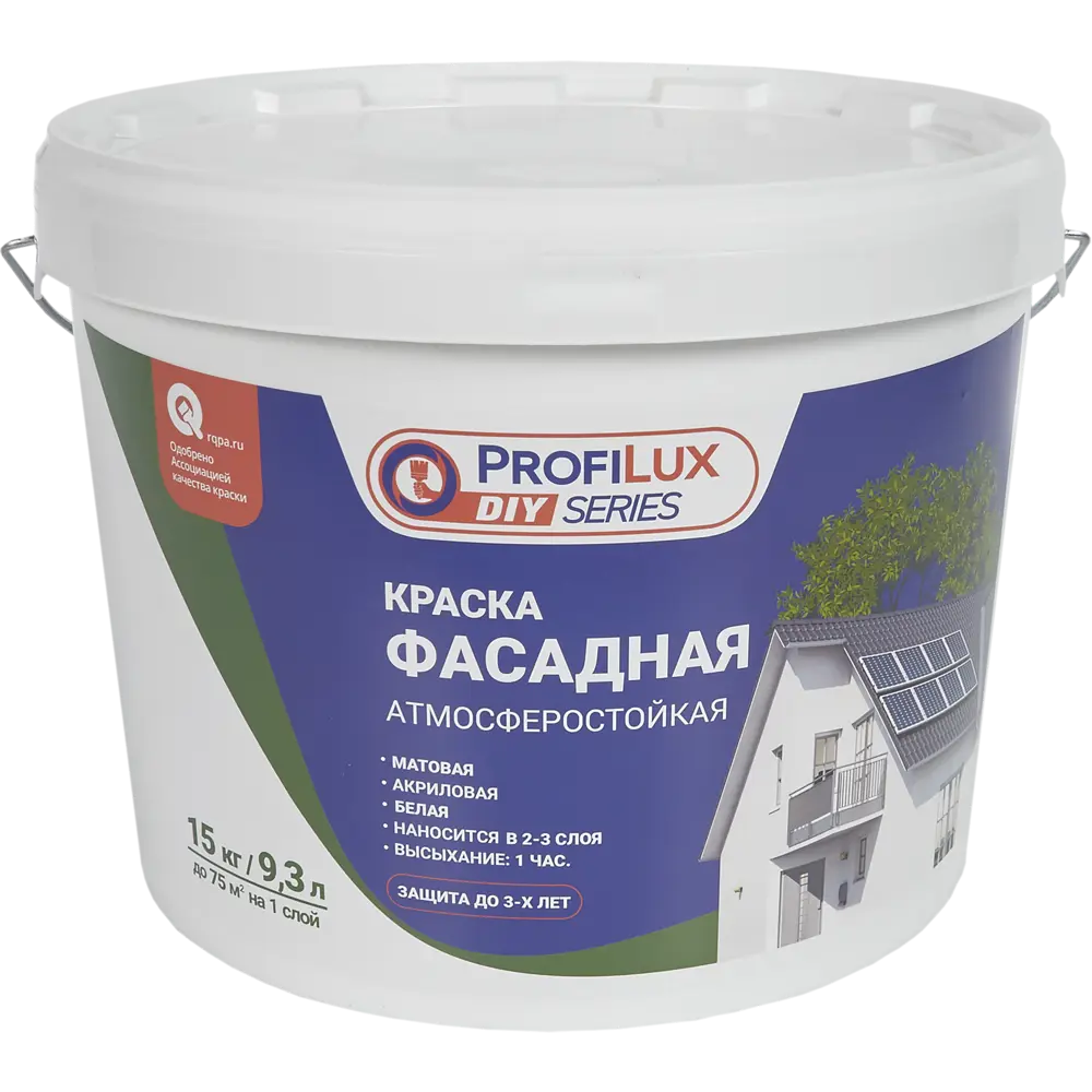PROFILUX Фасадная матовая краска для наружных работ белого цвета 15 кг 82419185 STLM-0027015 - Вид №1