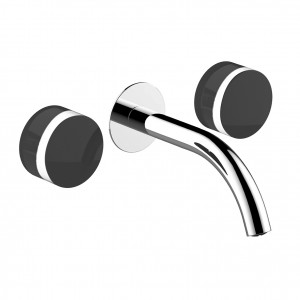 S213SB+R010A  Смеситель из стены для раковинывылет 20 см без ручек ограничитель потока воды до 5 л/мин при 3 бар картридж керамический 90° впуски 1/2'' без донного клапана ручки заказываются отдельно, см. раздел ''Ручки'' Fantini Rubinetti NICE