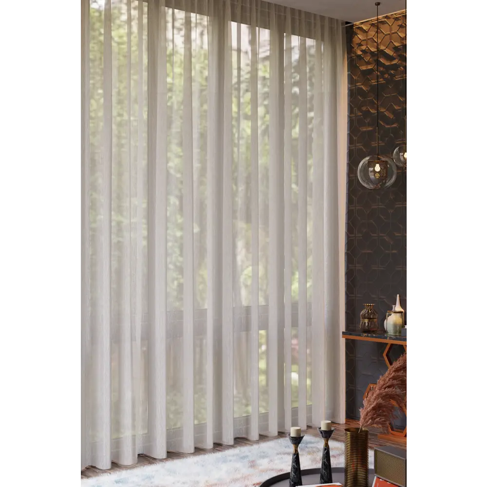 Тюль на ленте 250x280 см цвет бежевый GARDEN STLM-2205582