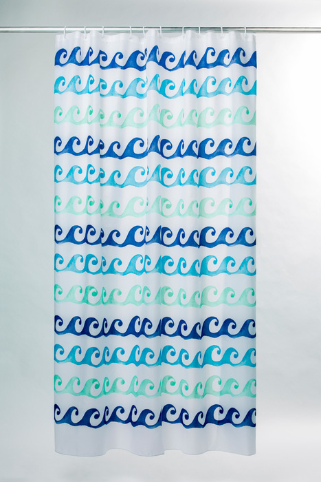 910P180M11 Milardo Blue Curls Штора для ванной комнаты Blue Curls Россия  - Вид №1
