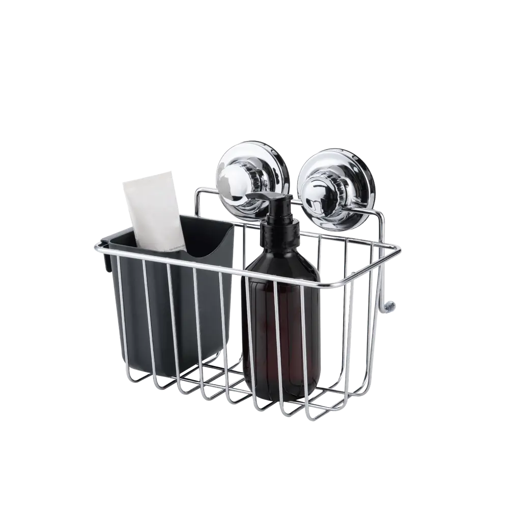 Полка для ванной прямоугольная Sensea Remix на присосках цвет хром STLM-2132166 - Вид №4