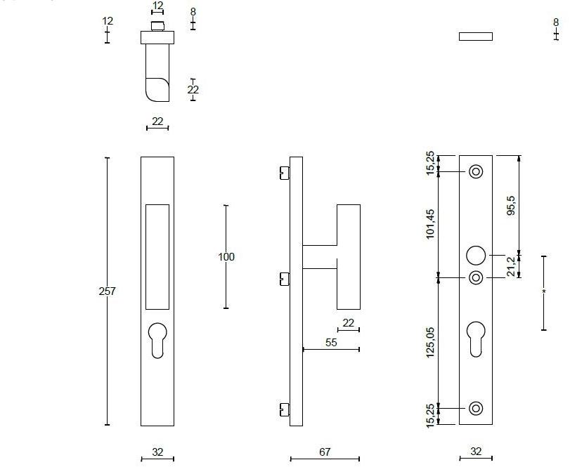 Formani Ручка для входной двери на пластине из нержавеющей стали Two Pb23-50/kt -23-28/kt - Вид №6