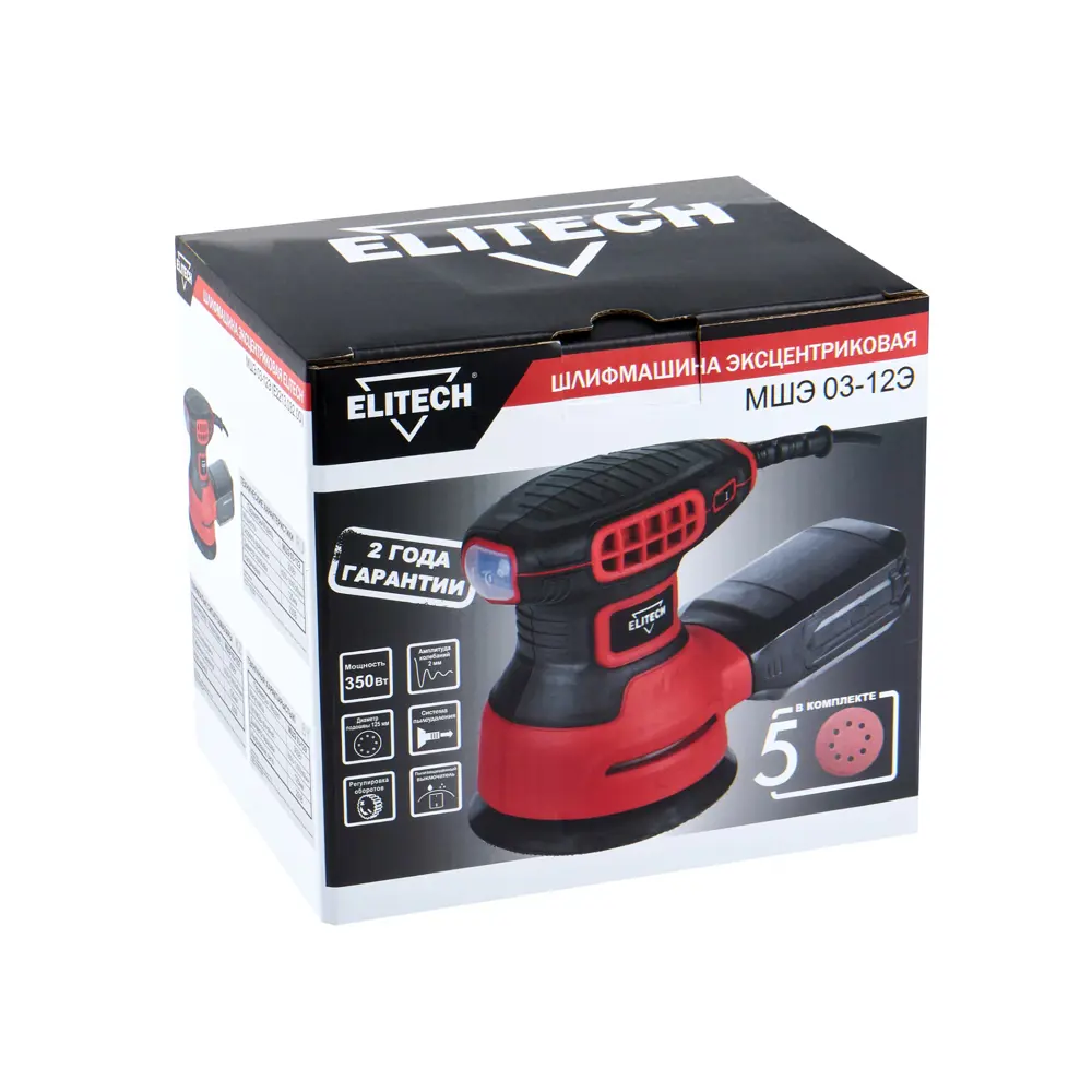 Эксцентриковая шлифмашина Elitech 03-12Э для профессиональной обработки дерева 89409769 STLM-1574479 - Вид №6