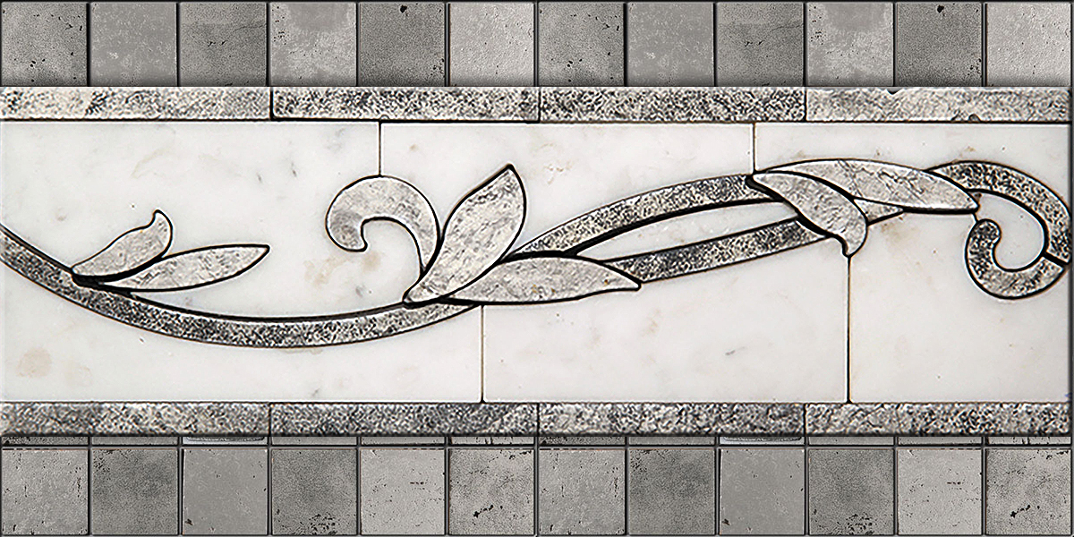 БОРДЮР ИЗ МРАМОРА LN-2 SKALINI FLORAL LN2 - Вид №1