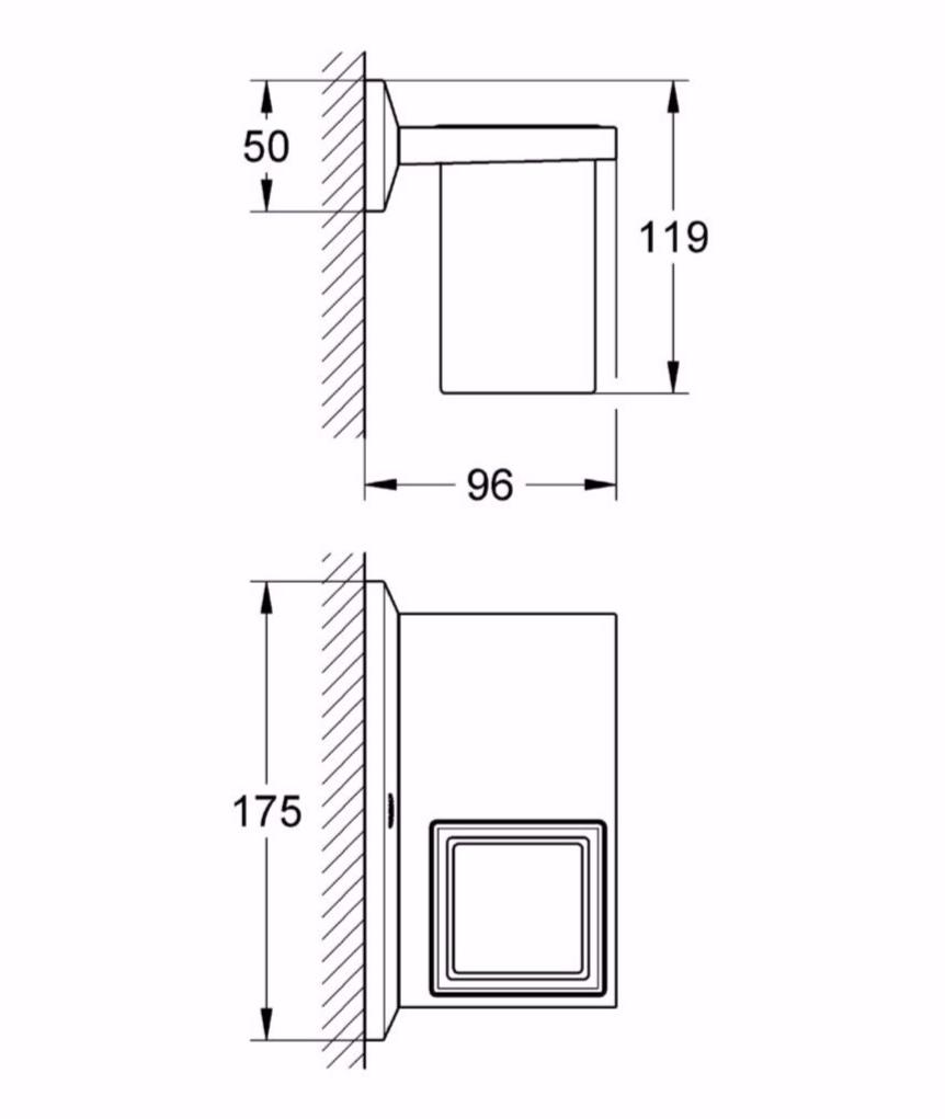 Стакан для зубных щеток с держателем и полочкой GROHE Allure Brilliant, хром (40503000) - Вид №2