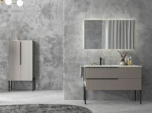 Деревянный напольный шкаф для раковины с держателем для полотенец