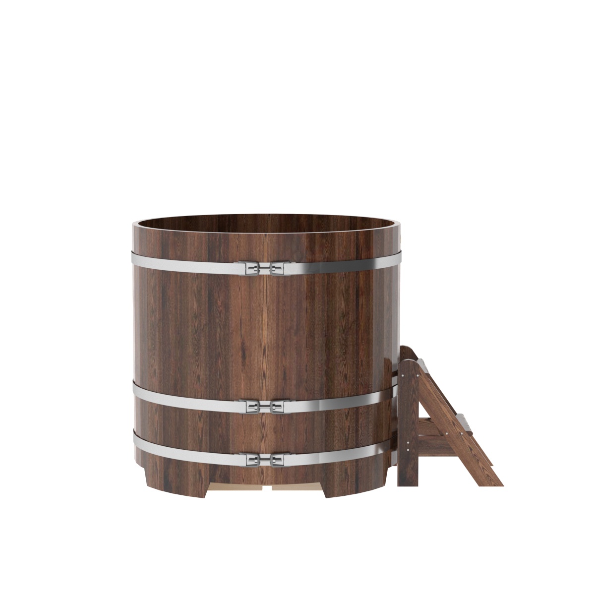 1197 Купель круглая из лиственницы d=1,17х1,1 морёная премиум Alyarus  - Вид №2