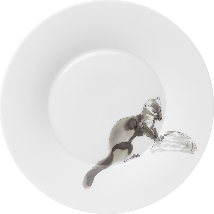 10602545 Hering Berlin Тарелка десертная Hering Berlin "Охота" "Куница" 18см Фарфор 